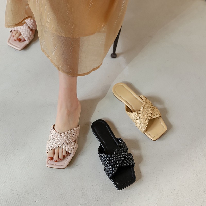 Dép nữ đế bệt quai chéo thời trang đủ màu,đủ size big size 40 41 42 43 44