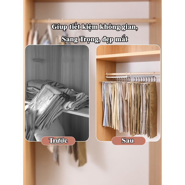 Móc treo quần áo nhiều lớp có thể gấp gọn- Chất liệu thép không gỉ