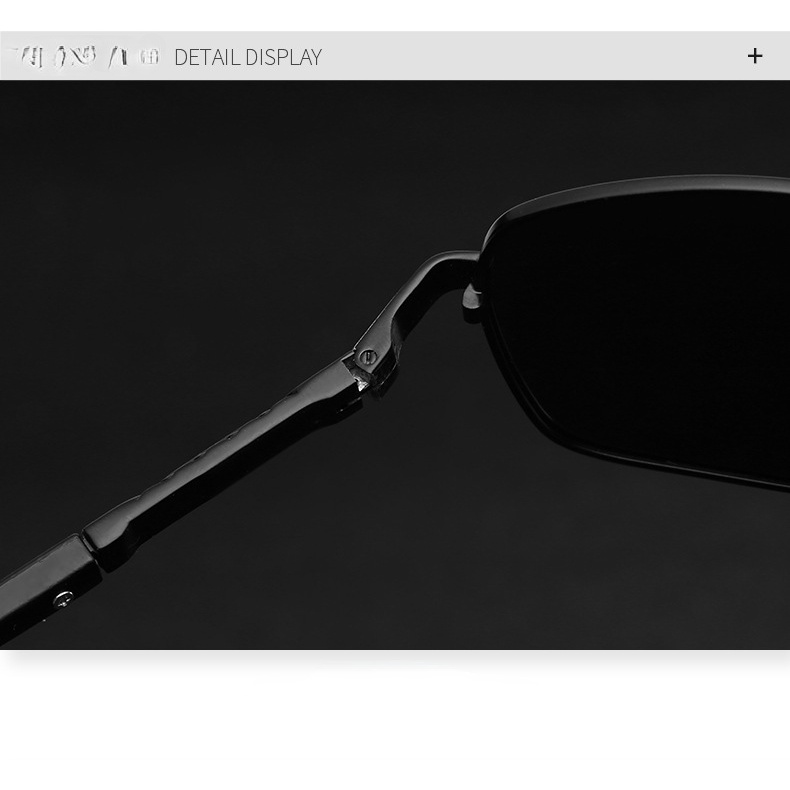 Mới Kính Mát Phân Cực Gọng Vuông Bằng Kim Loại Phong Cách retro Cho Nam