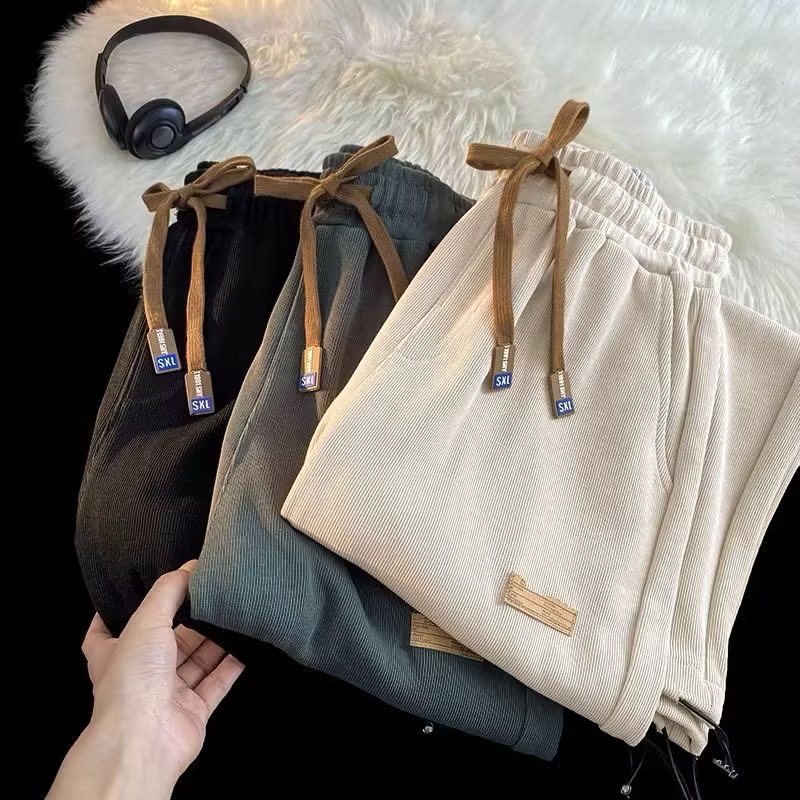 Quần Thể Thao Ống Rộng Phối Dây Rút Thời Trang Hàn Quốc 2022 Dành Cho Nam