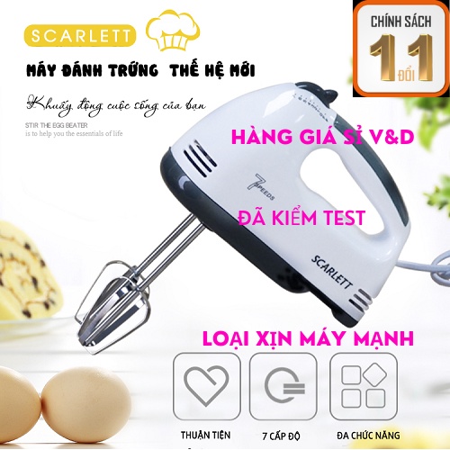 🌟BẢO HÀNH 1 ĐỔI 1🌟 Máy đánh trứng cầm tay 7 tốc độ SCARLETT - Công suất 180w