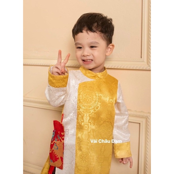 Áo dài cách tân gấm bé trai mới ms 05