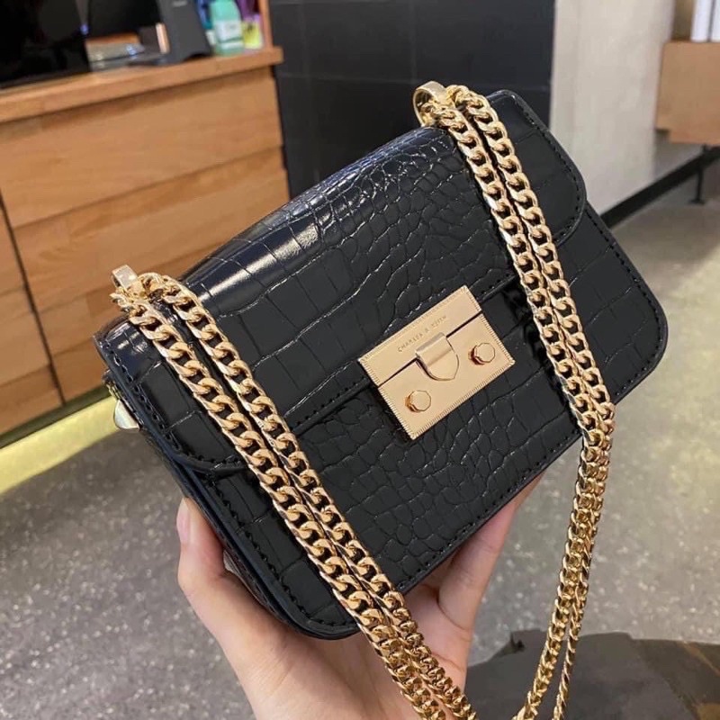 Túi xách nữ đeo chéo đeo vai khóa gài da rắn mới bag túi đi tiệc JUMALY - TDC260