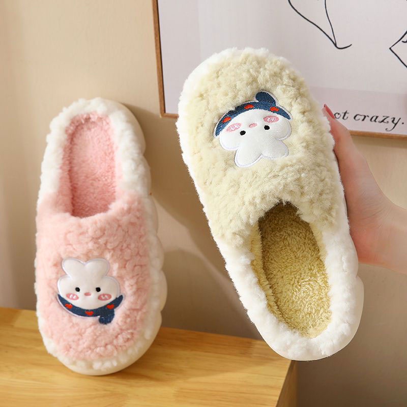 Dép bông đi trong nhà RENBEN chất liệu ấm áp hình thỏ hoạt hình dễ thương