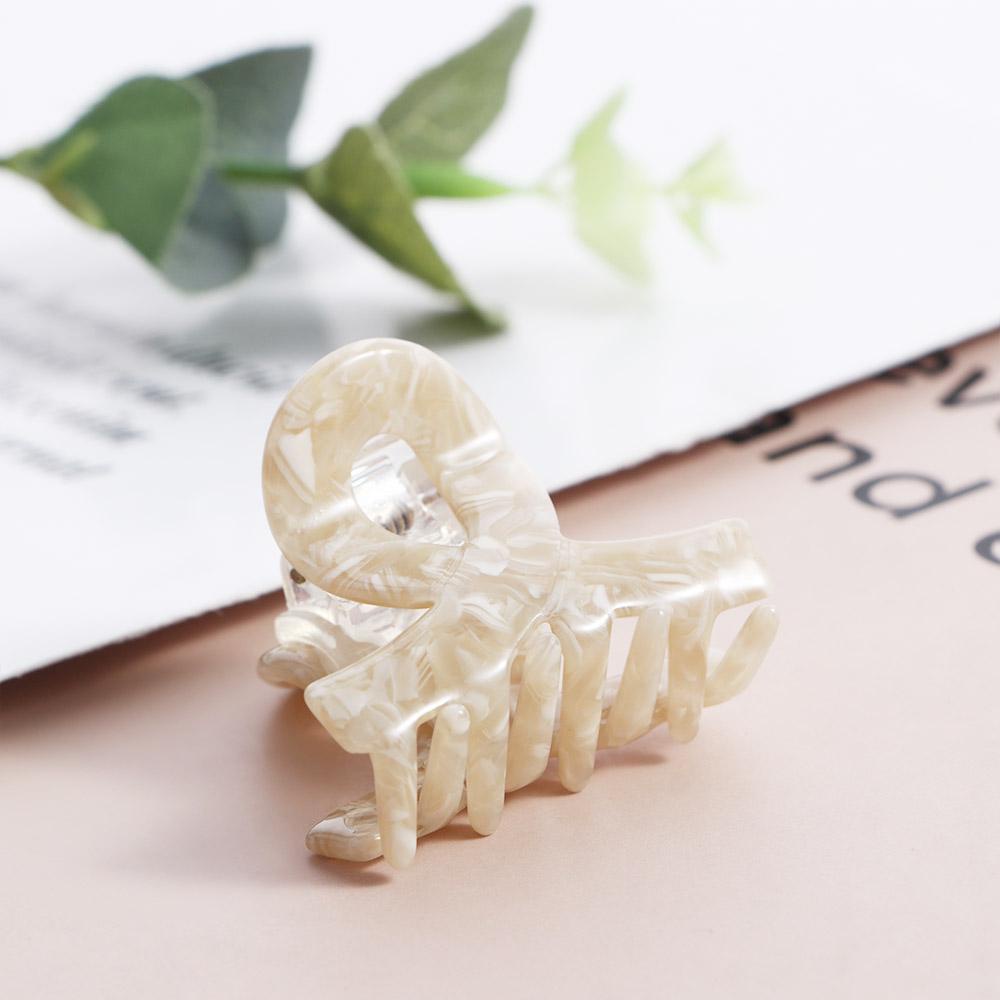 USNOW Kẹp Tóc Càng Cua Nhỏ Đơn Giản In Họa Tiết Hình Học Chéo Acetate Phong Cách Hàn Quốc Ngọt Ngào