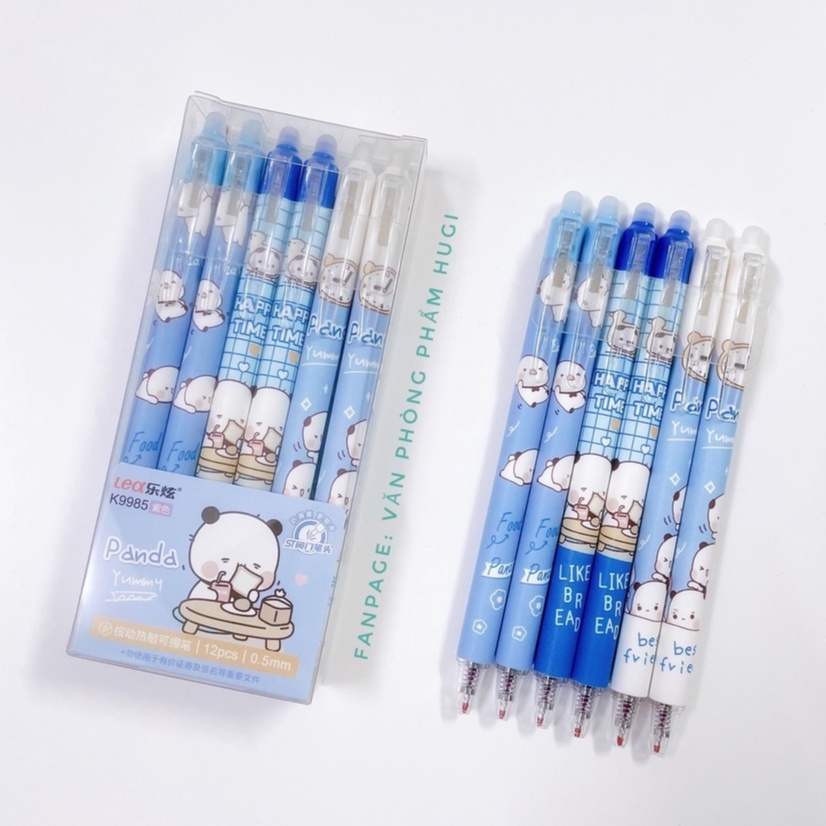 Hộp 12 Cây Bút Gel Đầu Bấm Tẩy Xóa Được  nhiều mẫu dễ thương