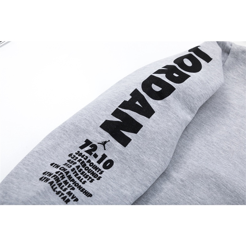 A &amp; J High Áo Hoodie Dây Kéo Thêu Biểu Tượng Jumpman Thời Trang Đường Phố