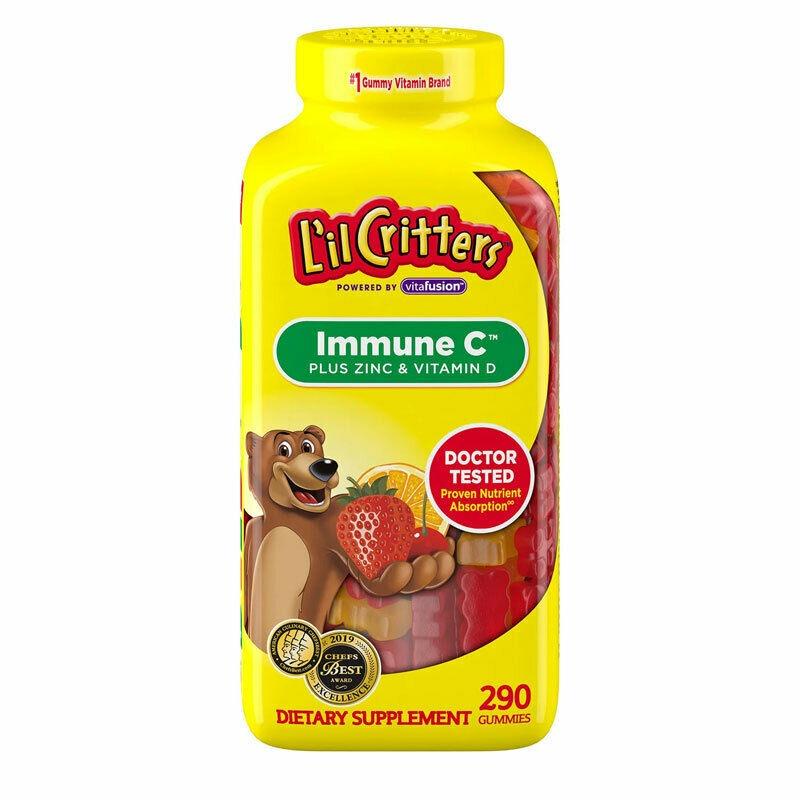 Kẹo dẻo bổ sung kẽm, vitamin c và d3 cao, tăng miễn dịch l’il critters immune C 290 cho trẻ từ 2 tuổi Healthy care