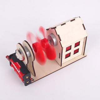 Đồ chơi lắp ghép mô hình diy ngôi nhà cối xay gió chạy bằng điện, đồ chơi giáo dục stem, steam