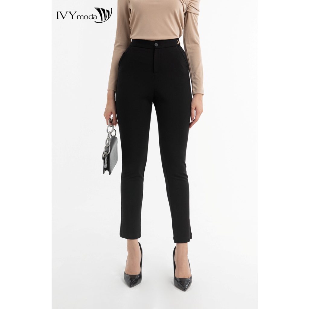 Quần legging nữ phối phụ kiện IVY moda MS 22M7972