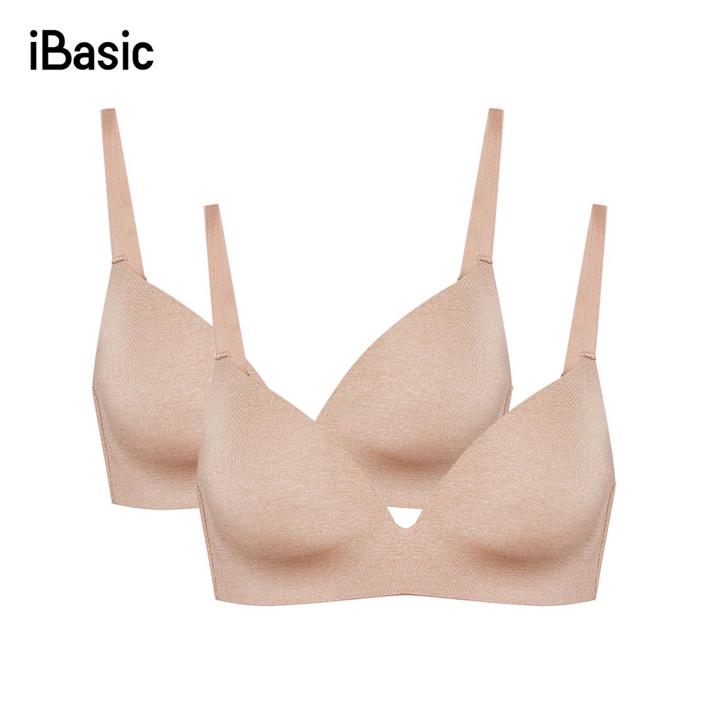 Combo 2 áo ngực không đường may trơn mút mỏng Tshirt iBasic BRAW034