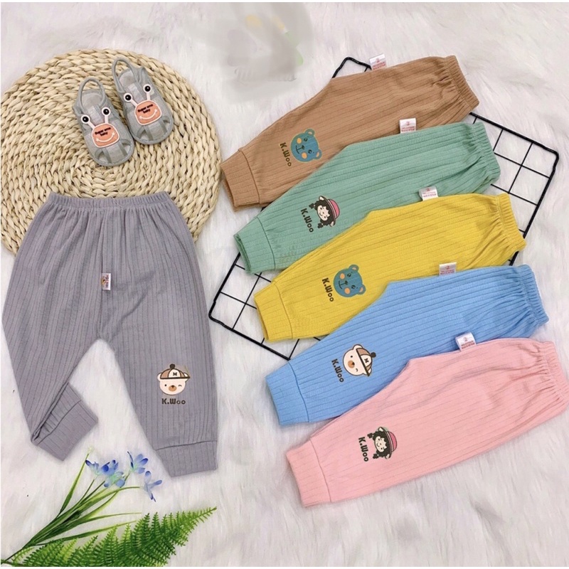 Quần dài thun gân mềm mịn, co dãn thoải mái cho bé trai bé gái