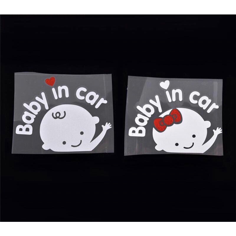 Miếng Dán Phản Quang Họa Tiết Baby In Car Thời Trang Trang Trí Xe Hơi