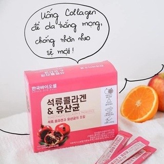Bột collagen lựu đỏ Bio cell hàn quốc chính hãng hộp 30 gói