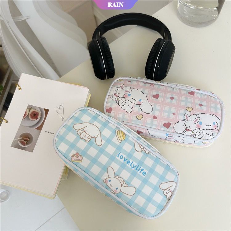 Túi Đựng Bút Dạng Lưới Có Khóa Kéo Họa Tiết Hoạt Hình Sanrio Cinnamoroll Kirby Pochacco Dễ Thương