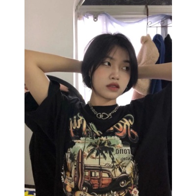 NRVP Áo Thun Unisex Mùa Hè Dáng Suông Tay Cộc Phong Cách Hàn Quốc Cho Nam Nữ