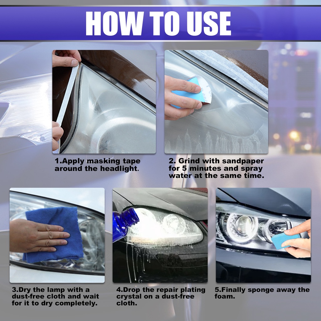⚡Hot Sale⚡Car 9H Headlight Cover Len Restorer Repair Liquid Polish Cleaner Accessories-ISHOW