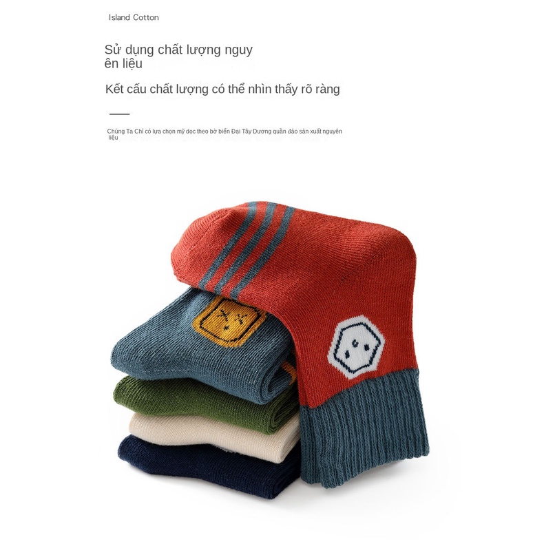 Vớ Ống Trung Bình Họa Tiết Hoạt Hình Thời Trang Xuân Thu Cho Bé TTC409