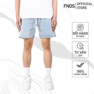 Quần short jean nam streetwear cao cấp FNOS SJ12 form ngắn ngang gối