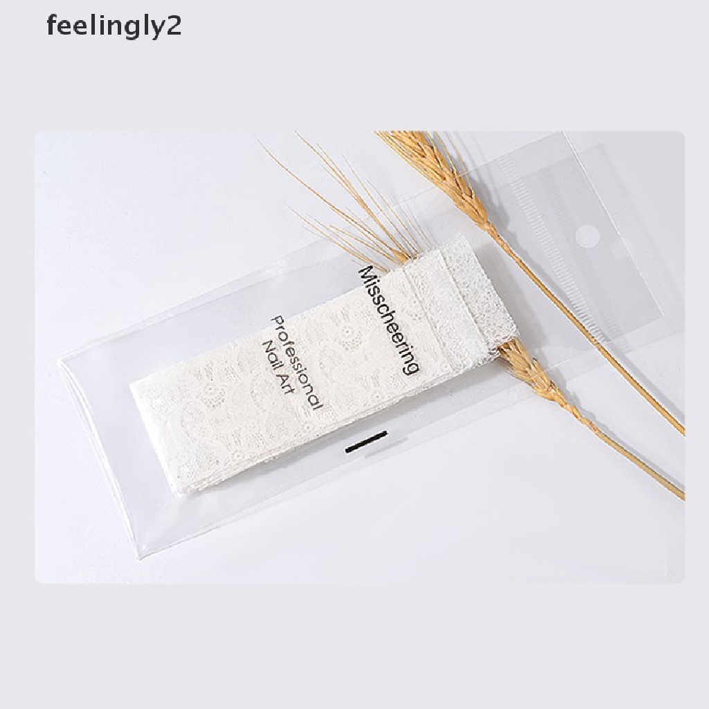 [Hàng Có Sẵn] Bộ 10 Miếng Dán Móng Tay Nghệ Thuật Họa Tiết Ren Hoa Lá Màu Trắng (F)