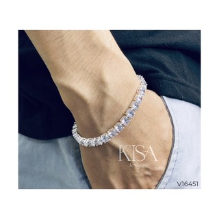 Lắc tay tennis bạc ý đính đá cz - bạc ý 925 - trang sức kisa