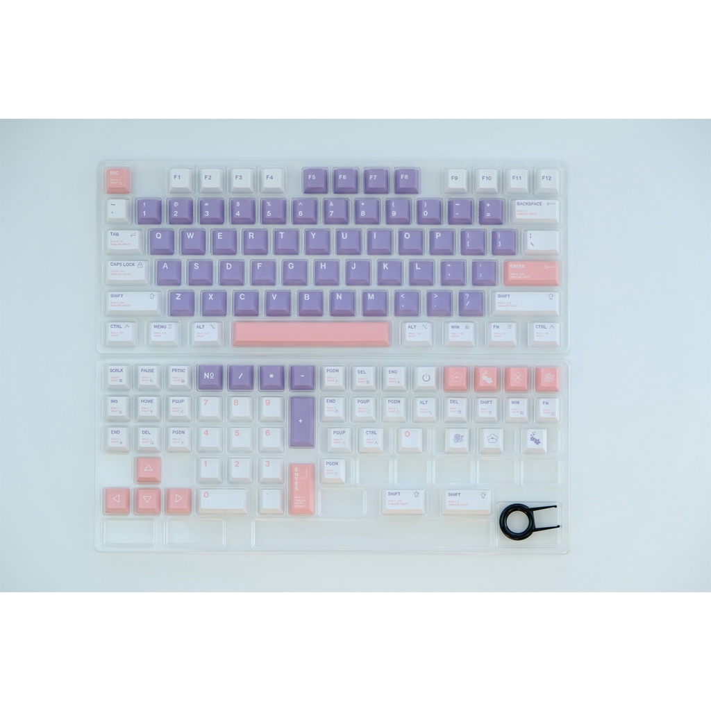 GMK Violets Keycap, 129 phím PBT Keycaps Cherry Profile DYE-SUB Cá nhân hóa GMK Keycaps cho bàn phím cơ