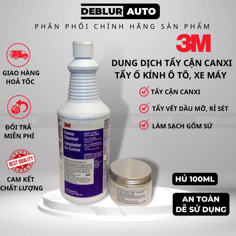 Kem tẩy đa năng , tẩy ố kính ô tô, cặn canxi , xà phòng ,  rỉ sét 100ML - 3M Creme Cleanser Limpiador En Crema