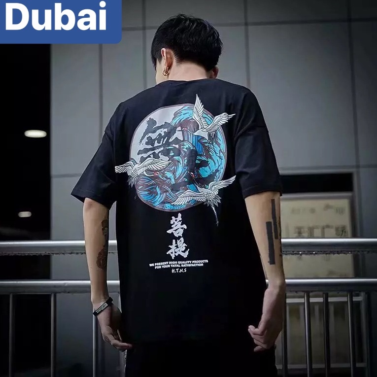 ÁO THUN NAM NỮ PHOM FROM RỘNG TAY LỠ CON HẠC PHONG CÁCH XSIÊU SÀNH ĐIỆU - DUBAI FASHION