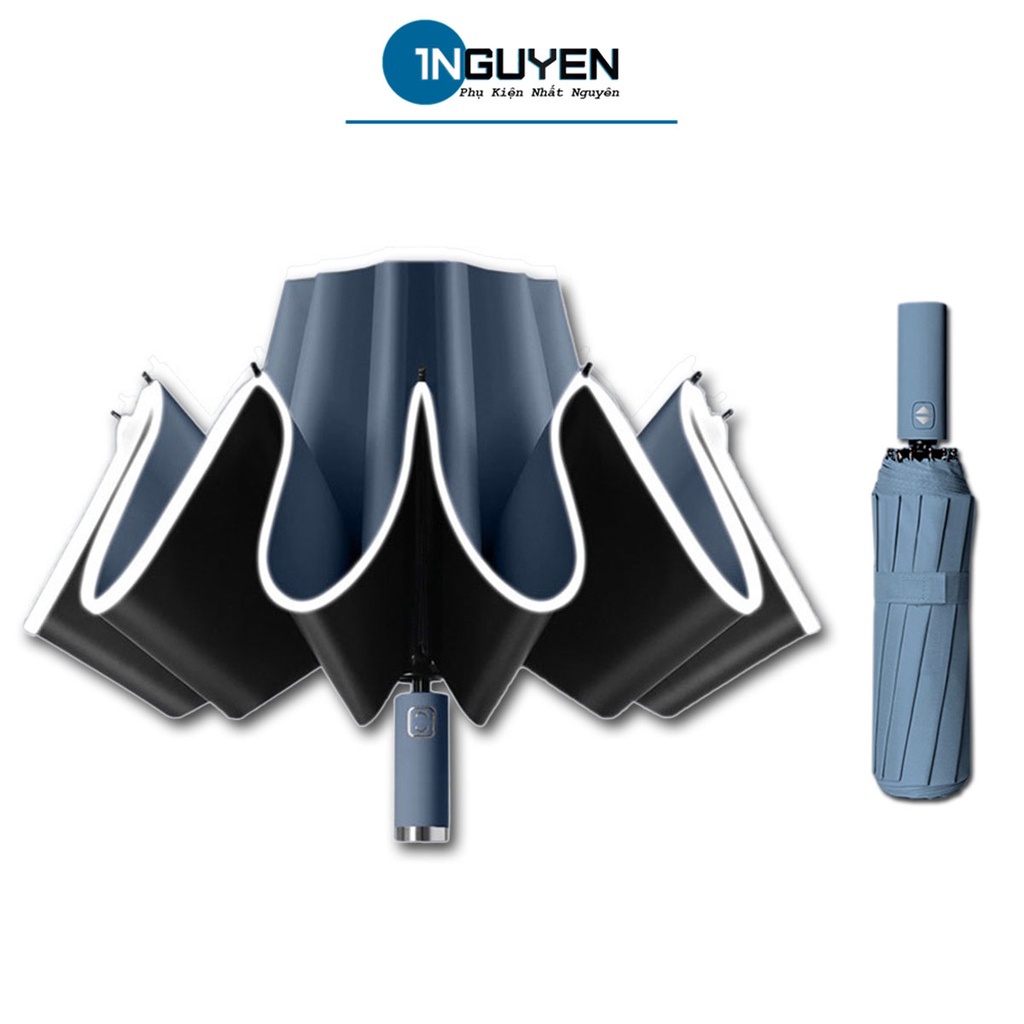 Ô Dù Gấp Ngược Đi Mưa, Che Nắng 10 Nan 2 Lớp Chống UV, Tia Cực Tím, Nút Bấm Đóng Mở Tự Động, Thiết Kế Thông Minh