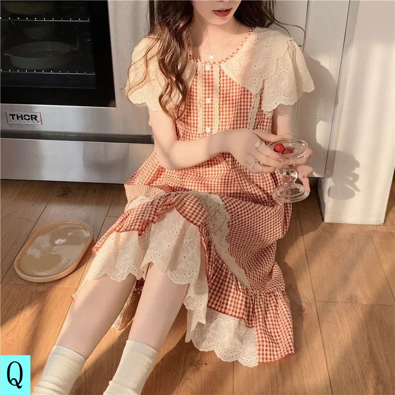 Đầm Ngủ Dáng Rộng Phối Ren Phong Cách Hàn Quốc Xinh Xắn Cho Nữ