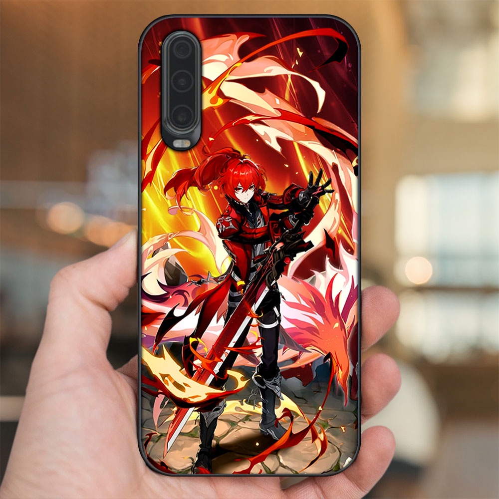 Ốp lưng Huawei P30 viền đen in hình Diluc Genshin Impact