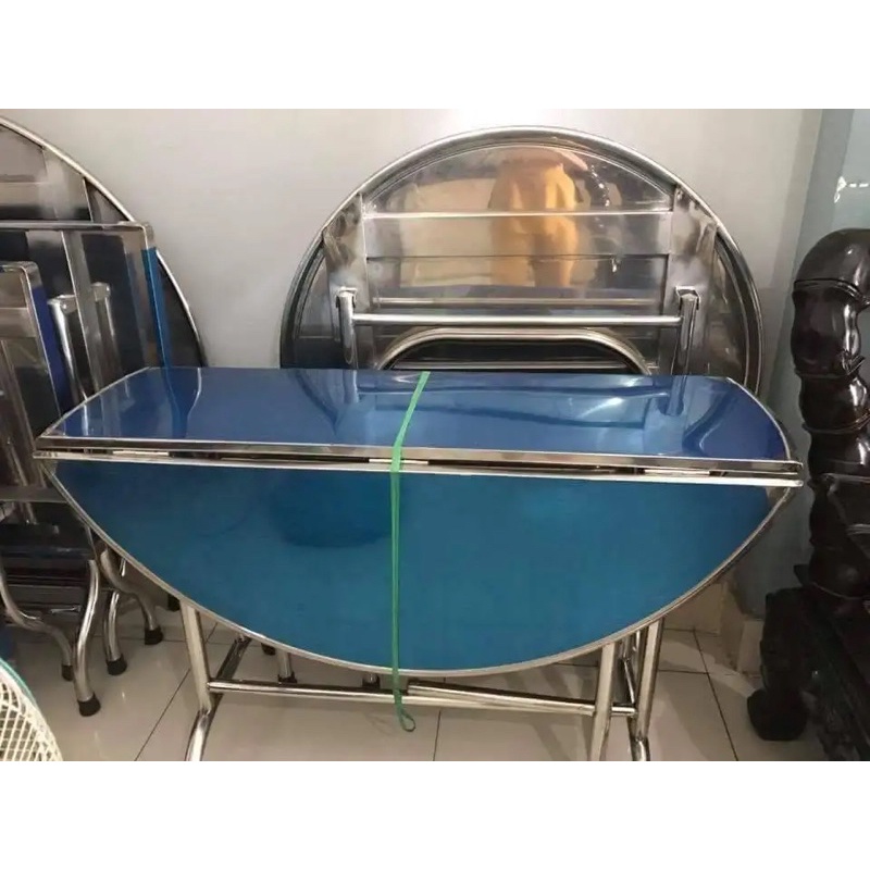 Bàn tròn inox gấp 3 mảnh inox 304 siêu dày giá tại xưởng sản xuất