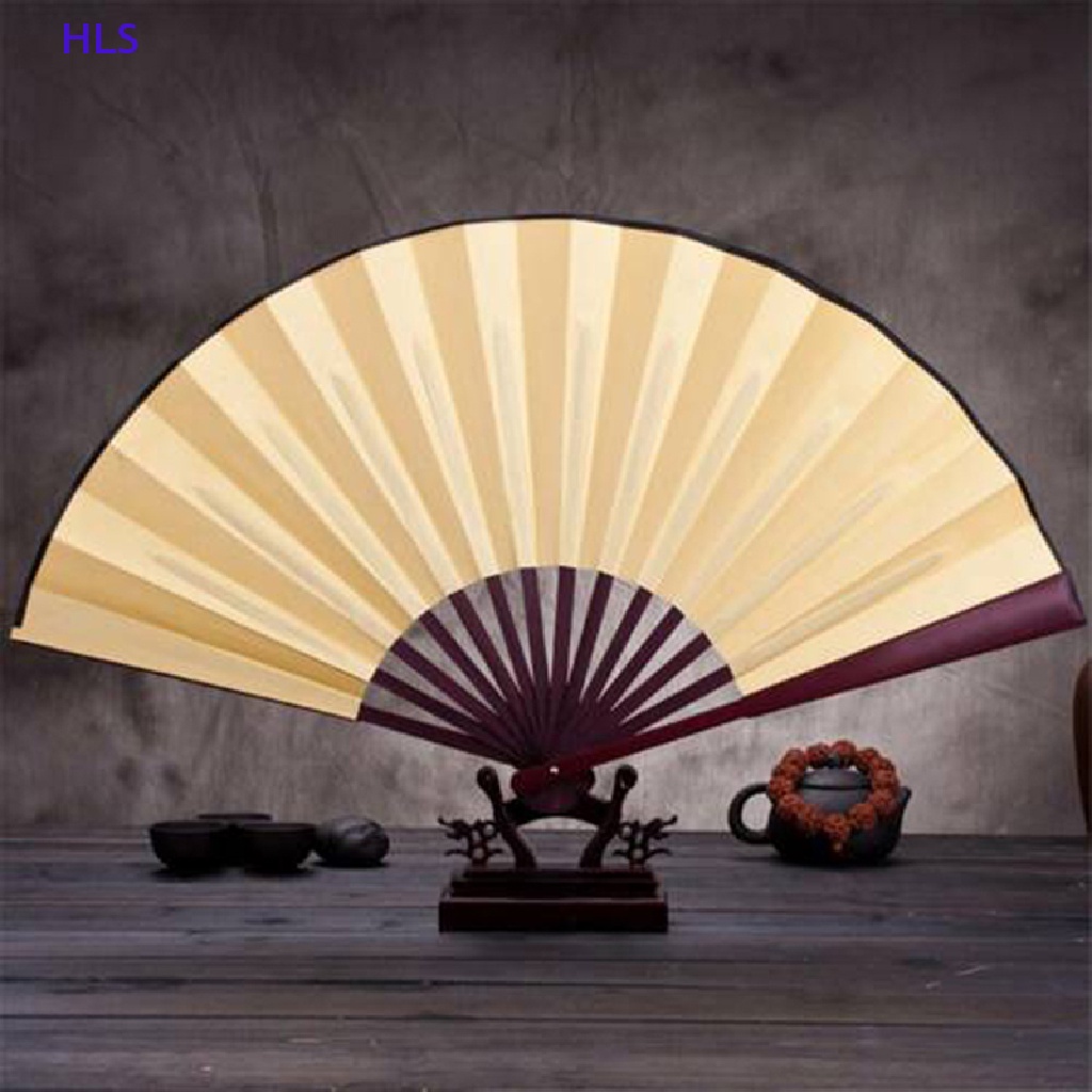 Quạt Xếp Cầm Tay Bằng Vải Lụa Trơn Phong Cách Trung Hoa Trang Trí Tiệc Cưới