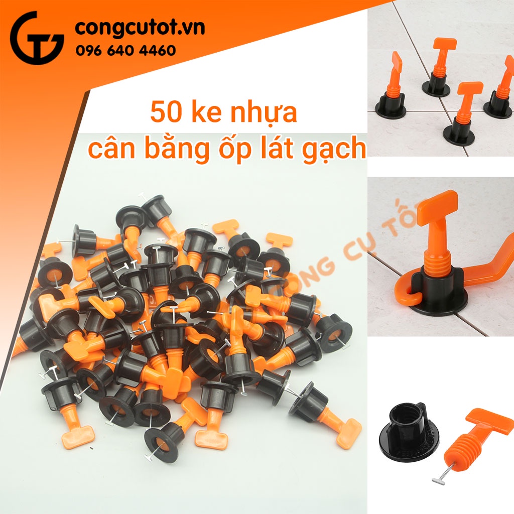 Túi 50 vít ke lát phẳng gạch - ke cân bằng ốp lát