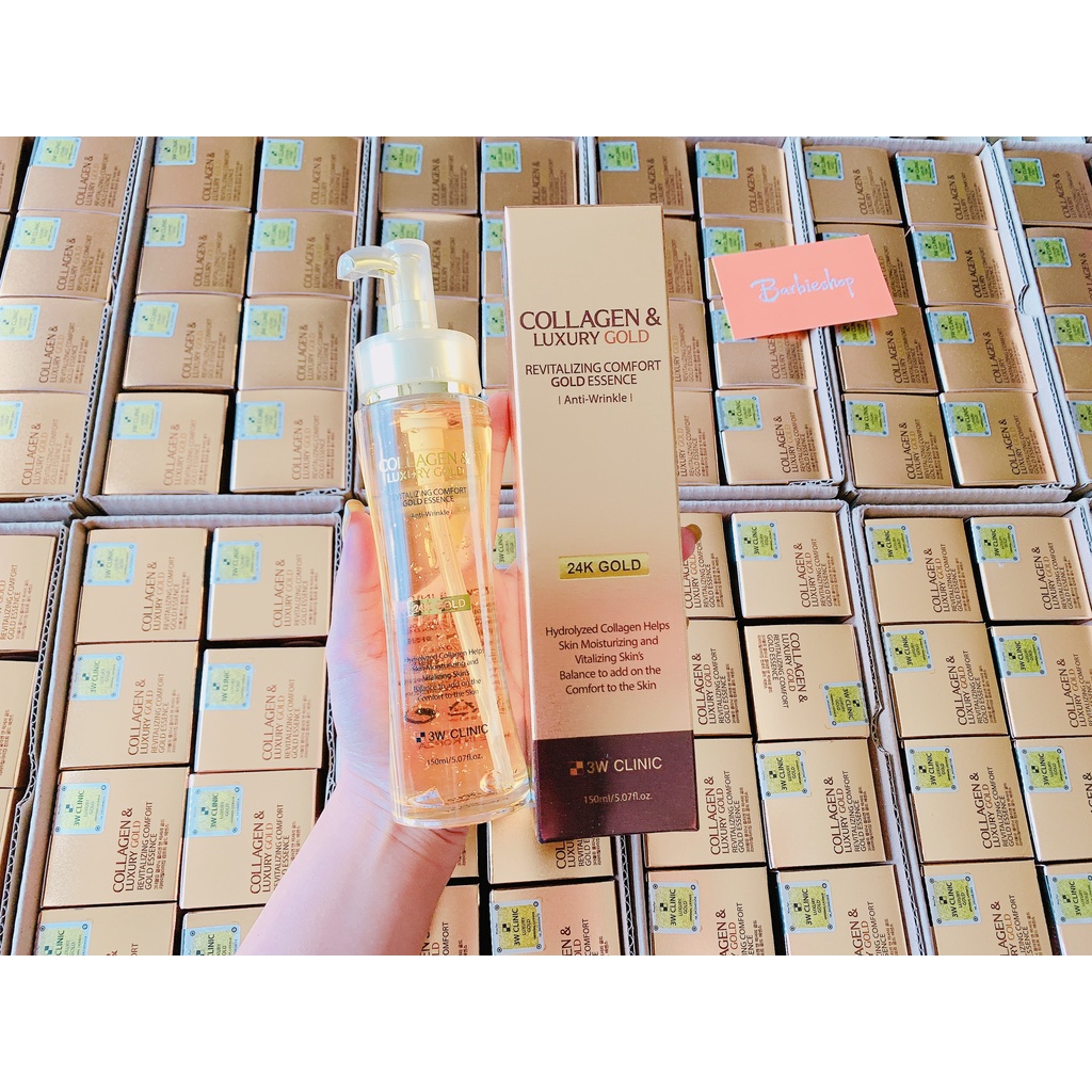 Serum Tinh Chất Dưỡng Sáng Tái Tạo Da COLLAGEN & LUXURY GOLD 3W CLINIC 24k Gold 150ml