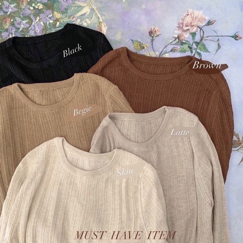 Áo len trơn vạt bầu