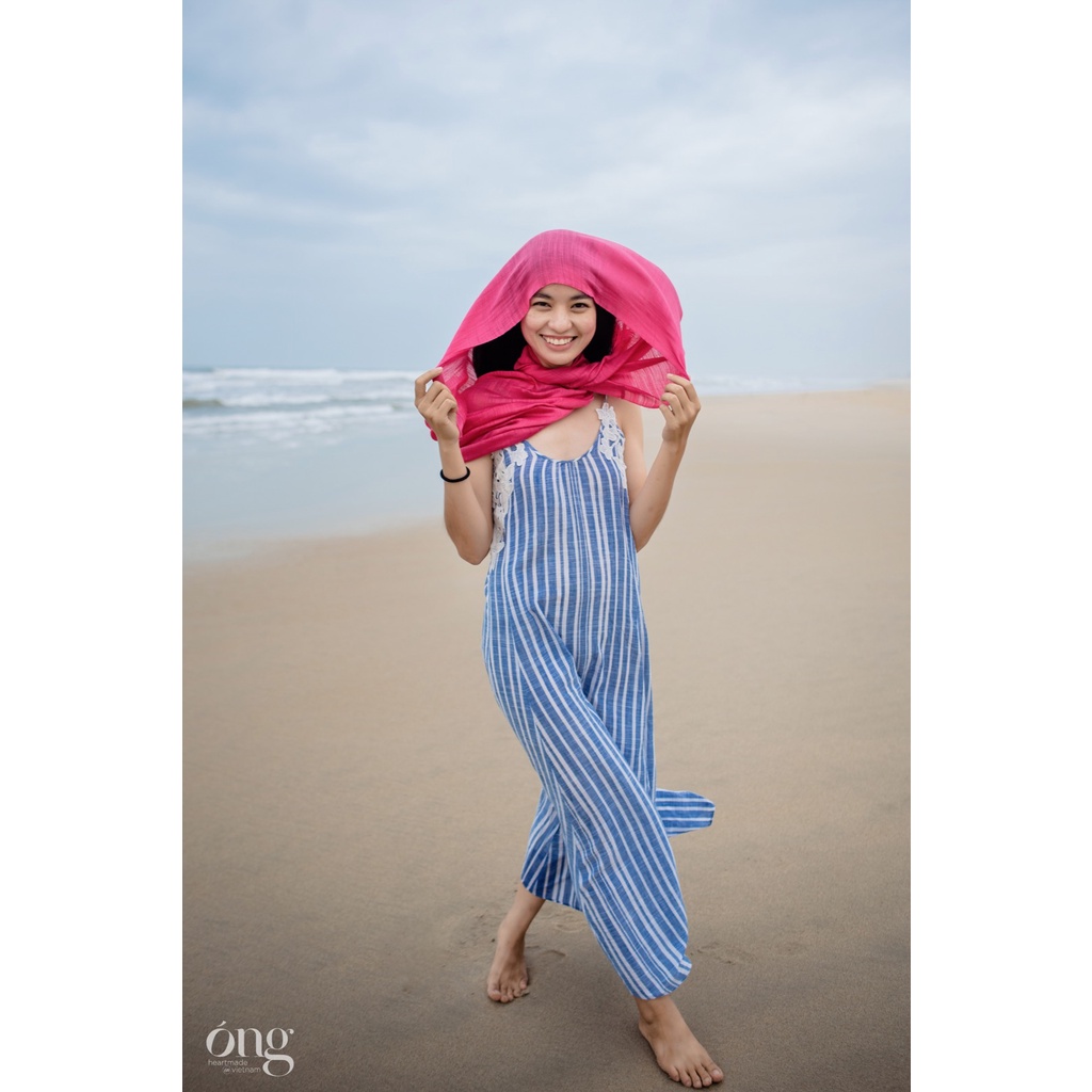 50% Silk 50% Linen mát min, không bí da, không nilong, khăn dệt tại Việt Nam, nhuộm màu Azofree