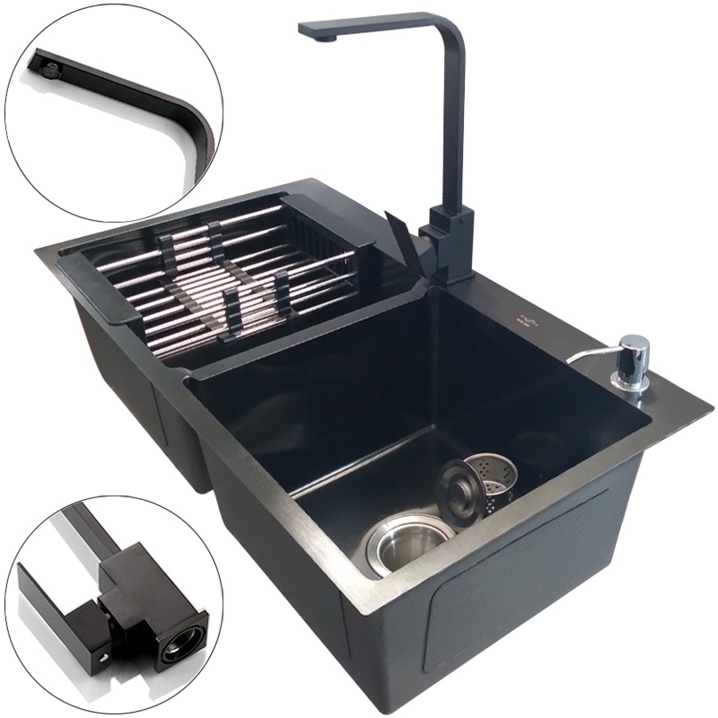 Combo chậu rửa bát cao cấp KZ-CB8245NV nano kháng khuẩn