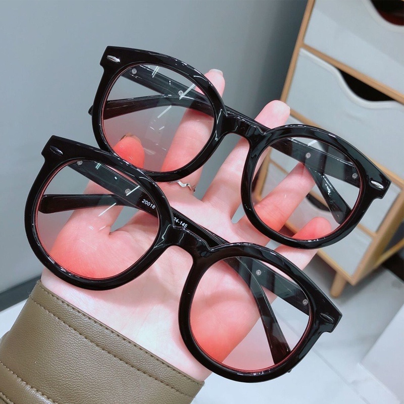 Gọng kính cận ngố tròn thời trang nữ cá tính phong cách Ulzzang chuẩn UV400 chống bức xạ và ánh sáng xanh đẹp giá rẻ 041