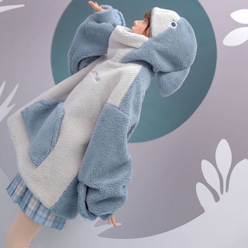 Áo Hoodie DàI Tay HọA TiếT Cá MậP Dễ Thương Cho Nam