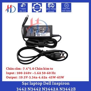 Sạc laptop Dell Inspiron 3442 N3442, Adapter laptop Dell Inspiron N3442A, Sạc laptop Dell Inspiron N3442B - Sạc Zin