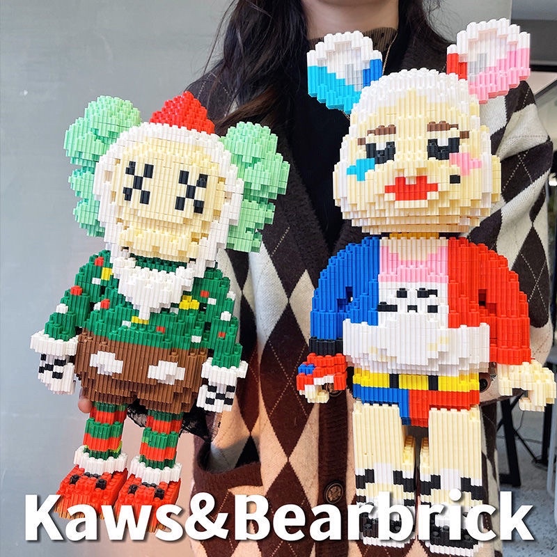 Đồ chơi xếp hình Legogi BEARBRICK NOEL Giáng Sinh gạch răng cưa mô hình lắp ráp lắp ghép quà tặng Giáng Sinh