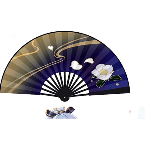 Quạt Xếp Cầm Tay Hóa Trang Anime Genshin Va Chạm Kamisato Ayaka