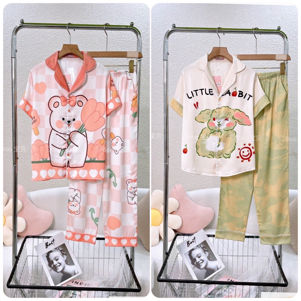 Đồ bộ vải lụa latin cao cấp BOO BOO nhiều mẫu cute mới