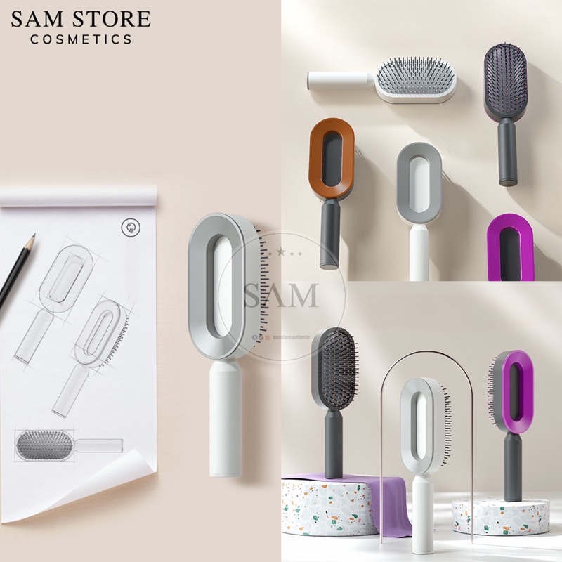 Lược chải mượt gỡ rối tóc bản cao cấp có đệm massa