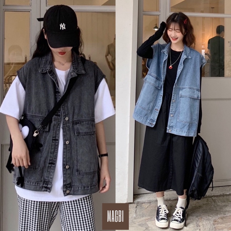 Áo Khoác Jean Xanh Dương Cỡ Lớn Hàng Nhập Khẩu Hàn Quốc Cho Nữ Plus size