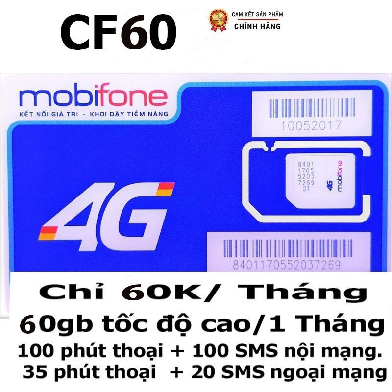 SIÊU SIM MOBI GIÁ HỌC SINH 4G GÓI CF60 MAX BĂNG THÔNG- KHÔNG GIỚI HẠN DATA CHỈ 60K/THÁNG QUÁ RẺ