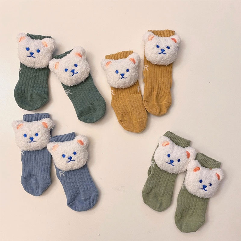 Vớ Cotton Dệt Kim Cổ Ngắn Màu Sắc Ngọc Lục Sắc Dành Cho Trẻ Sơ Sinh 0-2 Tuổi