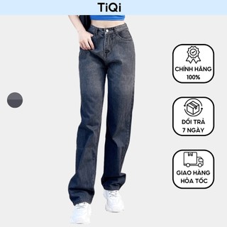 Quần jeans ống rộng nữ màu Xám Đen Ombre TiQi Jeans B2-198