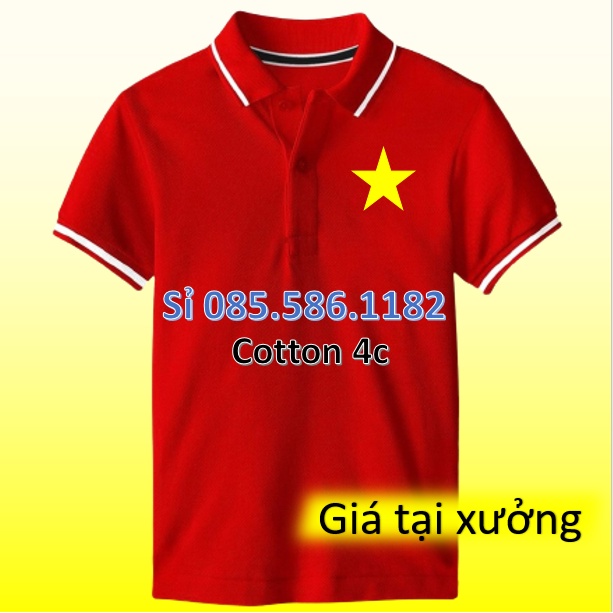 sỉ áo cờ đỏ sao vàng người lớn cotton 4c loại sịn